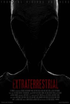 an extraterrestal movie poster with the face of an alien on it's head