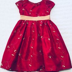 Beautiful Party Dress Perfect For Christmas And The Holidays Brand New Size 12m Fitted Winter Celebration Dress, Cute Red Holiday Dress For Dress-up, Fitted Festive Holiday Dress, Festive Fitted Holiday Dress, Fitted Holiday Dress For Festive Occasion, Fitted Christmas Celebration Dress, Red Dresses For Christmas Celebration, Red Christmas Celebration Dress, Red Christmas Celebration Dresses