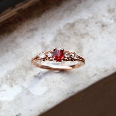 "❤ Item Details: Metal: Sterling Silver / Rose gold Plated / Yellow gold Plated OR 10K/ 14K/ 18K Solid Gold (White gold / Rose gold / Yellow gold) Setting: Prong Setting Ring Style: Solitaire With Accents Center Stone: Lab Ruby / Lab Sapphire Center Stone Shape: Oval cut Center Stone Size: 4mm*5mm Accent Stones: Natural Diamond / Moissanite/ CZ (Choose in Material Option) Color/ Clarity: DEF, VVS1 Carat Weight: 0.112ctw Band Width: Approx. 1.5mm ❤ Ring Sizes: All sizes can be made, please choose Ruby And Gold Engagement Ring, Heirloom Ruby Ring In Rose Gold For Anniversary, Heirloom Rose Gold Ruby Ring For Anniversary, Rose Gold Ruby Cluster Ring For Anniversary, Heirloom Rose Gold Ruby Promise Ring, Gold Ruby Ring With Accent Stones In Sterling Silver, Ruby Promise Ring In 14k Gold, Hallmarked Rose Gold Ruby Ring, Heirloom Rose Gold Ruby Ring In 14k Gold