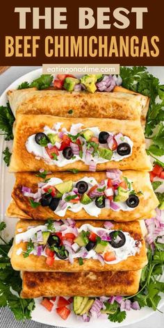 three quesadillas stacked on top of each other with the title overlay