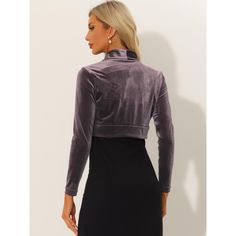 Whether you plan your whole outfit around it or simply slip it on for extra warmth, this jacket is sure to make you look chic. This elegant evening dress shrug is a great choice for your girlfriend, wife, daughter, or friends during the Festival. This gorgeous tailored bolero cardigan is perfect for matching dresses, shirts, tops, pants, jeans, bags, and small accessories for casual, date, home, party, work, shopping, vacation occasions, etc. Long Sleeve Tops For Date Night In Winter, Long Sleeve Tops For Winter Date Night, Winter Long Sleeve Tops For Date Night, Long Sleeve Tops For Costume Party, Fall, Long Sleeve Tops For Costume Party In Fall, Fall Costume Party Long Sleeve Tops, Winter Evening Cropped Tops, Elegant Long Sleeve Outerwear For Halloween, Fitted Tops For Fall Costume Party