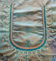 Zardozi Border, Aari Blouses, Pearls Embroidery, Blouses Work, Magam Work, Reception Stage, Blue Blouse Designs, Bridal Jewellery Inspiration, Baby Learning Toys