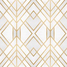 a white and gold wallpaper with geometric design