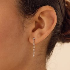 Introducing our stunning Dainty Diamond Drop Earrings—ideal for adding a touch of extra beauty and grace to any wedding attire. With alternating Marquise and Round diamond gemstones, these earrings are a perfect choice for bridesmaids or anyone looking to elevate their style for a special occasion! SKU: RR-ER445 Product Details Material: High Quality Solid 925 Sterling Silver Finish: 18K Gold ∙ Sterling Silver Featuring dainty ~28mm dangling Stud Earrings with ~1-2mm Round and ~3x1.5mm Marquise Dainty Drop Earrings, Silver Dainty Hoop Earrings, Hoco Earrings, Initial Tag Necklace, Sideways Initial Necklace, Dainty Initial Necklace, Infinity Sign, Dainty Hoop Earrings, Diamond Huggies