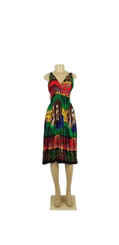 Bob Marley Dress, Reggae-Rasta-Jamaica-Africa-Afrocentric-Lion of Judah-Haile Selassie Vacation-Summer-Festival-Beach-Party-Hippie-Sun Dress Pattern May Vary One Size fits up to Large Multicolor V-neck Sundress For Festival, Bohemian Multicolor Print Sundress For Vacation, Green Hippie Sundress For Beach, Hippie Green Sundress For Beach, Hippie Green Sundress For The Beach, Multicolor Hippie Sundress For Beach Season, Multicolor Hippie Sundress, Hippie Multicolor Sundress For Festival, Hippie Style Multicolor Sundress For Festival