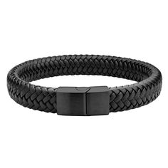 PRICES MAY VARY. DESIGN - stylish black leather bracelet for men & boys, this ½ inch wide trendy genuine leather cuff bracelet available in length of 7.5, 8.25 and 9 inches, designed with a black leather strips forming sophisticated multi woven pattern, blended with black stainless steel hidden sliding magnetic clasp closure creating attractive upscale look. OCCASION - Our men's leather bracelet is versatile and can be dressed up or down for any occasion, from everyday casual, home, school and h Mens Bracelets Leather, Men's Leather Bracelet, Leather Bracelet For Men, Business Event, Black Leather Bracelet, Leather Cuff Bracelet, Braided Leather Bracelet, Casual Home, Woven Pattern