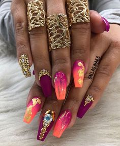 Nail Artwork, Nails Gold, Easy Nails, Burgundy Nails, Nails Glitter, Acrylic Coffin, Nail Art Wedding, Nail Nail