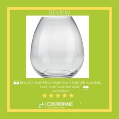 a glass vase is shown with the caption below it