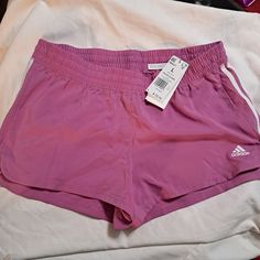 Adidas Women's Performance Shorts. Pacer 3 Stripes. Color:Pink. Size Large. New With Tags. Ships Same Day In Most Instances. Pink Summer Athletic Shorts, Adidas Pink Shorts For Spring, Adidas Pink Shorts For Sports, Pink Adidas Shorts For Sports, Adidas Stretch Athletic Shorts For Spring, Adidas Athletic Shorts For Summer Workout, Adidas Spring Shorts, Pink Athletic Shorts For Beach In Spring, Adidas Stretch Summer Shorts