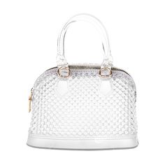 Casual Solid Jelly Rubber Simple Fashion Crossbody Handbag Tote Purse Pocketbook Gold Metal Hardware Bag Size : 7.25" X 3.5" X 5.5" Top Handle Size : 3" L Chain Strap Size : 48" L, Detachable No Inside Pocket Zipper Closure Color: Clear C 104377 B Cheap White Bags With Clear Strap, Elegant Summer Bags With Zipper Closure, Elegant Bag With Clear Strap For Daily Use, Elegant Bags With Clear Strap For Daily Use, Elegant Shoulder Bag With Clear Strap, Elegant Summer Shoulder Bag With Zipper Closure, Elegant Summer Shoulder Bag With Zipper, Cheap Elegant Clear Shoulder Bag, Elegant Crossbody Shoulder Bag With Clear Strap