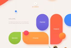 the website is designed to look like it has different colors and shapes, including circles