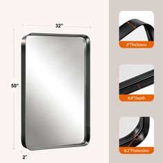 Product Size:50-in H, This mirror for bathroom is perfect as a decorative or vanity mirror for anywhere, such as bedroom, bathroom and living room, this is not only a wall mirror, but also a piece of art in your house which can bring you nice mood everyday, before you go out, you can use this mirror to see if you are looking your best.. High Quality Mirror: The wall mirror is made of high quality HD glass with no distortion and the brushed frame of circle mirror is premium anti-rust aluminum alloy, the thickness of the mirror is 0.2in and the round wall mirror is not easy to be shattered.. Easy to Assemble: All mirrors are equipped with hooks, clips, wall hardware and screws, It is easy to install the wall mirror, Put the installation manual in it, and it is easy to install and hang it.. L Circle Mirror, Mirror For Bathroom, Installation Manual, Round Wall Mirror, Bathroom Vanity Mirror, Round Wall, Black Mirror, Bedroom Bathroom, The Mirror