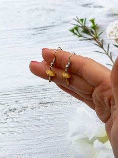 Handmade Mushrooms, Tiny Mushroom, Mushroom Earrings, Tiny Studs, Seasons Of The Year, Lovely Day, Cold Porcelain, Dry Clay, Nature Jewelry