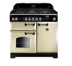 an old fashioned stove with two burners and one oven door open, on a white background