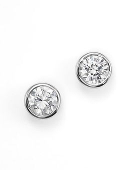 Bloomingdale's Diamond Bezel Set Stud Earrings in 14K White Gold, .50 ct. t.w. - 100% Exclusive Classic Diamond Earrings With Channel Set, Diamond White Channel Set Round Cut Earrings, Channel Set White Gold Round Diamond Earrings, Classic Diamond Earrings With Bezel Setting, Fine Jewelry Channel Set Round Cut Earrings, White Gold Round Diamond Earrings Channel Set, Timeless White Gold Diamond Earrings With Bezel Setting, Elegant Channel Set Round Cut Diamond Earrings, Classic Earrings With Bezel Setting