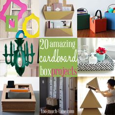 there are many different cardboard crafts that can be used to make projects for the home