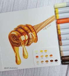 an artist's drawing with colored pencils and crayons