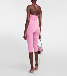 Applique Leggings in Pink - Magda Butrym | Mytheresa Stirrup Leggings, High Rise Style, Magda Butrym, Color Name, Ankle Leggings, Pink Leggings, Matching Top, Printed Leggings, Denim Fashion