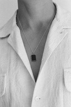 Necklaces & Chains in Silver & 18k Gold Vermeil | Sophie Buhai White Gold Jewelry With Rectangular Pendant Box Chain, Minimalist White Gold Square Pendant Jewelry, Minimalist Jewelry With Polished Rectangular Links, Minimalist Rectangular Engraved Jewelry, Everyday Black Engraved Necklaces, Minimalist Sterling Silver Jewelry With Rectangular Links, Everyday Black Engraved Necklace, Modern Rectangular Necklace With Polished Finish, Minimalist Engraved Rectangular Jewelry