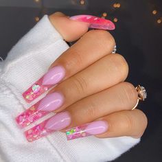 Pink Ombre Glitter Nails, Ombre Glitter Nails, Flower Nail Art Designs, Nail Designs Gel, Nail Art Designs For Beginners, Vday Nails, Butterfly Nails