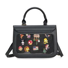 PRICES MAY VARY. 🎀 ITA BAG MATERIAL: This ita handbag is made of premium PU leather and PVC. All of the zippers work great and open smoothly. Excellent workmanship. 🎀 ITA BAG DIMENSIONS: The stylish handbag dimensions is 11.8"(L)x3.1"(W) x 9"(H) . There are planty space inside. It can easily fit a phone, Lipstick, wallet, cosmetics ect. And the open pocket can hold keys or cards. 🎀 STRUCTURE: There are one front clear window to display pins, buttons, dolls. And you do not to lose your pins or Harajuku Style Handheld Bag For Everyday Use, Harajuku Shoulder Bag With Zipper For Daily Use, Harajuku Style Bags With Zipper For Everyday Use, Harajuku Style Shoulder Bag With Zipper For Daily Use, Cute Leather Rectangular Shoulder Bag, Cute Rectangular Leather Shoulder Bag, Cute Rectangular Leather Bag, Harajuku Style Rectangular Bag With Zipper Closure, Harajuku Style Rectangular Bag With Zipper