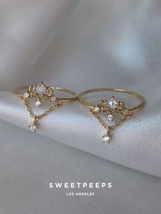 Product Details + Care  - High Quality Gold Plated Over Brass - Brass: Copper + Zinc Alloy - 1 Ring Only - Wipe Clean  - Imported  Dimensions - Size is 6 Have a question? Please message info@shopsweetpeeps.com and our support team will get back to you in 48 hours. Cute Rings Gold, Rings Minimal, Rings Flower, Best Friend Rings, Friend Rings, Dainty Rings, Pretty Jewelry Necklaces, Cute Engagement Rings, Ring Gifts