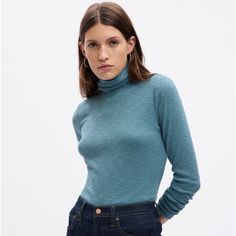 Lovely Turtleneck Tee From Gap, Size Xxl. Style 810808. This Is Such A Lovely Turquoise Blue, Perfect For Any Season! Textured Rib Knit, Relaxed Turtleneck Neckline, Slightly Rounded Hem, Pullover Style. Soft And Easy To Wear. Measures Approx 28.5” Long. Bust Measures Approx 24” Across, Pit To Pit. Brand New With Tags. Has Amazing Reviews, Too! I Have Two More Of These Listed In Different Colors, Also Nwt. Be Sure To Bundle And Save! I Have Several Other Gap Items Available, Along With So Much M Gap Relaxed Fit Tops For Fall, Blue Turtleneck Top For Fall, Gap Relaxed Fit Top For Winter, Gap Fitted Tops For Fall, Fitted Light Blue Winter Tops, Fitted Light Blue Tops For Winter, Fitted Light Blue Top For Winter, Casual Washed Blue Stretch Tops, Fitted Casual Tops From Gap