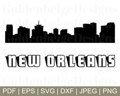 New Orleans Skyline, New Orleans Decor, New Orleans City, New Orleans Art, Skyline Silhouette, Clothing Designs, Cupcake Topper, Address Labels, Custom Invitations