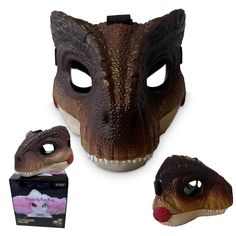 an animal mask is shown with two different masks