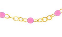 Colorful enamel droplets decorate a delicate chain necklace to elevate your street-style. 18" length with 2" extension Spring ring clasp Goldtone plate/enamel Imported Pink Enamel Dainty Jewelry, Enamel Chain Jewelry For Gifts, Enamel Chain Jewelry As A Gift, Enamel Chain Jewelry As Gift, Pink Link Jewelry With Adjustable Chain, Trendy Pink Link Jewelry, Pink Link Jewelry For Gifts, Gold Enamel Necklace With Cable Chain, Pink Cable Chain Jewelry Gift