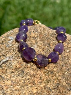 Purple amethyst bracelet Adjustable Amethyst Jewelry With Large Stone, Bohemian Amethyst Lavender Bracelet, Handmade Lavender Amethyst Bracelets, Bohemian Purple Amethyst Bracelet, Amethyst Gemstone Beaded Bracelet, Amethyst Beaded Bracelet For Healing, Elegant Amethyst Stretch Bracelet With Natural Stones, Amethyst Stone Bracelets For Gifts, Faceted Amethyst Bracelets For Healing