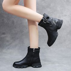 DESCRIPTION Women Shoes Main Material:CowhideHeel Type:PlatformUpper Material:CottonHeel Height:Mid (3-5 cm)Closure Type:Side Zipper Size:35-40 Click:Shoes size Chart Size Length Cm Inch 35 22.50 8.86'' 36 23.00 9.06'' 37 23.50 9.25'' 38 24.00 9.45'' 39 24.50 9.65'' 40 25.00 9.84'' SHIPPING WE SHIPPING ALL OVER THE WORLD (TOTAL DELIVERY TIME=PROCESSING TIME + SHIPPING TIME) Processing time : 2-5 Business days Normally. Shipping time 1 Standard Free Shipping time : 7-15 Business Days. 2 Express DHL Shipping time : 2-3 Business Days(excluding processing time). 3 Express EMS Shipping time : 2-3 Business Days(excluding processing time). 4 Express FEDEX Shipping time : 2-3 Business Days(excluding processing time). CUSTOMS AND IMPORT DUTY In general, there only be a small number of countries nee Platform Boots Chunky, Buckle Ankle Boots, Chunky Heels Boots, Chunky Sandals, Chunky Heels Sandals, Winter Boots Women, Womens Sandals Flat, Bag Dress, Wedge Boots