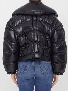 JP short puffer jacket in black quilted nylon with down filling. It features front zip closure, two front zip pockets and stretch cuffs. Regular fit. The model is 178cm tall and wears size FR 38.  Size nationality: FR  Product number: 9201431  Product code: OU0240123999B  Composition: 100% polyamide Black Quilted Jacket With Ribbed Cuffs For Winter, Black Quilted Hooded Puffer Jacket, Black Hooded Puffer Quilted Jacket, Black Down Quilted Jacket For Fall, Fitted Black Duck Down Outerwear, Black Quilted Nylon Jacket With Zipper Closure, Black Quilted Fitted Puffer Jacket, Black Quilted Puffer Jacket For Winter, Fitted Quilted Puffer Jacket For Streetwear