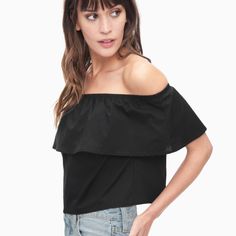 Nwt Splendid Tropic Off Shoulder Top, Size Xl Color: Black Wrap Around Neckline Gathered Overlay Boxy Silhouette 97% Cotton 3% Spandex Slight Stretch Dry Clean Only Length From Shoulder: 16in ** Chic Cotton Crop Top For Night Out, Casual Off-shoulder Top For Night Out, Chic Black Stretch Off-shoulder Top, Black Chic Cropped Off-shoulder Top, Chic Black Cropped Off-shoulder Top, Chic Cropped Off-shoulder Top For Night Out, Chic Cropped Blouse, Casual Black Off-shoulder Top For Night Out, Black Off-shoulder Top For Summer Party