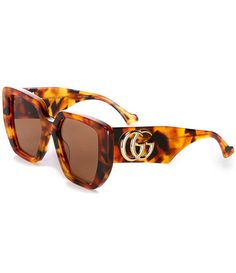 Brown Square Frame Shield Sunglasses With Polarized Lenses, Brown Shield Sunglasses With Polarized Lenses And Square Frame, Gucci Square Frame Glass Sunglasses, Brown Polarized Glass Aviator Sunglasses, Gucci Brown Aviator Sunglasses With Uv Protection, Gucci Cat Eye Tinted Sunglasses For Summer, Trendy Gucci Cat Eye Sunglasses With Gradient Lenses, Trendy Gucci Cat Eye Sunglasses With Polarized Lenses, Gucci Polarized Sunglasses For Summer