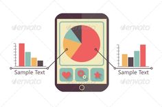 a cell phone with graphs on the screen and an arrow pointing to it - stock photo - images