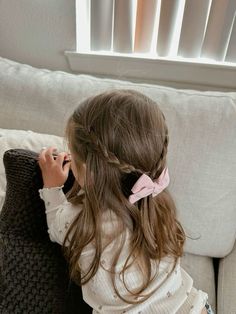 Toddler Bow Hairstyle, Toddler Princess Hair, Toddler Girl Hairstyles, Pink Braids, Cute Toddler Hairstyles, Elsie Silver, Girly Hairstyles, Girl Hair Dos, Bows Pink