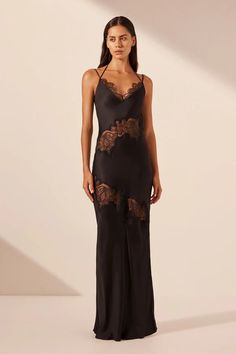 Jamila Lace Panelled Maxi Dress | Black | Dresses | Shona Joy – Shona Joy International Elegant Evening Slip Dress With Lace Back, Elegant Party Slip Dress With Contrast Lace, Elegant Lace Trim Slip Dress For Date Night, Elegant Maxi Slip Dress With Lace Trim, Elegant Maxi Dress With Contrast Lace, Evening Maxi Dress With Contrast Lace, Formal Maxi Slip Dress With Lace Trim, Evening Maxi Gown With Lace Trim, Evening Floor-length Maxi Dress With Lace Bodice