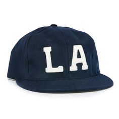 Los Angeles (PCL) 1949 Vintage Ballcap - Ebbets Field Flannels J Crew Catalog, Los Angeles Angels, Vintage Cap, Wool Flannel, Green Hoodie, Vintage Fits, Cool Hats, Green Satin, Girl With Hat