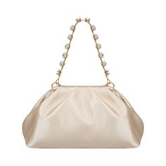 This elegant bag is crafted from satin with a vibrant beige color and features intricate twist detailing. Adorned with embroidered Swarovski stones on the handle, it adds a touch of luxury to your look. With dimensions of 23 cm in width, 8 cm in height, and 11 cm in length, it offers ample space for your essentials. Additionally, it comes with a dustbag for protection and convenience. Color: Beige Embroidered Swarovski stones on the handle Satin surface Twist detailing Comes with a dustbag  Dimensions: Width: 23 cm Height: 8 cm Length: 11 cm August Birthstone Jewelry, July Birthstone Jewelry, Elegant Bags, Swarovski Stones, Artisan Gift, Gifts For New Mums, Women Accessories Bags, Pearl Jewellery Earrings, Earring Sale