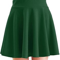 Urban Coco Women's Basic Versatile Stretchy Flared Casual Mini Skater Skirt Size: Xxl Color: Forest Green Casual Fitted Mini Skirt In Solid Color, Casual Stretch Plain Skirt, Casual Skirted Skort Solid Color, Stretch Casual Mini Skirt In Solid Color, Casual Solid Color Skirted Skort, Casual Fall Skort In Solid Color, Casual Fitted Skirt In Solid Color, Fitted Casual Skirt In Solid Color, Casual Solid Color Skort For Fall