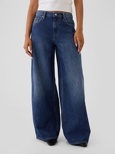 Mid Rise Extra Baggy Jeans | Gap Gap Wide Leg Flare Jeans, Gap Relaxed Fit Wide Leg Jeans, Gap High Waist Relaxed Fit Jeans, Gap Wide Leg Jeans With Pockets, Gap Wide Leg Denim Jeans, Trendy Gap Wide Leg Bottoms, Gap Wide Leg Medium Wash Bottoms, Gap Wide Leg Bottoms In Medium Wash, Gap Wide Leg Denim Bottoms