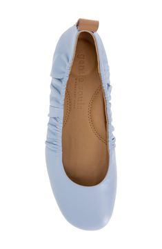 Plush layers of performance cushioning and memory foam support this flexible leather ballet flat with naturally breathable lining. Memory foam cushioning Multilayered, PORON®-cushioned footbed with arch support Leather upper and lining/rubber sole Imported Womens Ballet Flats, Leather Ballet Flats, Ballet Flat, Blue Suede, Kenneth Cole, Arch Support, Multi Layering, Ballet Flats, Memory Foam