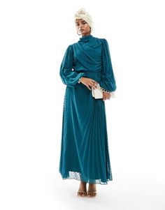 Kjole fra ASOS DESIGN Du kan klæde dig fint på, eller du kan gå hele vejen Højhalset Draperet detalje Store ærmer Med lynlås i ryggen Regular fit Volume Sleeves, Wrap Maxi Dress, Brunch Outfit, Neck Wrap, Maxi Dress Trend, Maxi Wrap Dress, Hoodies For Sale, Prom Party Dresses, Workwear Dress