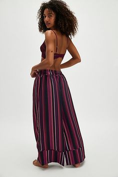 So luxe in every way, these wide-leg lounge pants from Intimately are featured in a high-rise style and silky fabrication with a fun print for an extra playful touch. **Fit:** High-rise, relaxed, wide-leg **Features:** Silky fabrication, adjustable drawstring waistband, side pockets, seamed details **Why We | Sweet Intentions Wide-Leg Pants by Intimately at Free People in Black, Size: S Wide Leg Lounge Pants, High Rise Style, Sour Cherry, Fashion App, Fun Prints, Drawstring Waistband, Lounge Pants, Boho Outfits, Leg Pants