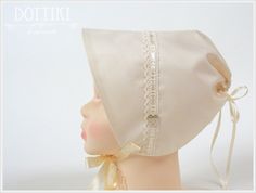 Baby girls and baby boys baptism bonnet. This hat protects head and ears and is a beautiful christening accessory for a little baby. ☘️ DESCRIPTION I've made this bonnetp from silk. It is lined with delicate silk-cotton or cotton batiste and adorned with the geometrically-patterned linen lace combined with a satin silk ribbon. The ribbon at the back of the cap making it easier to fit the cap on a child's head. All the ribbons are made from silk. ☘️ COLOUR - White - dupioni silk - Ivory - dupioni Elegant Adjustable Cream Bonnet, Adjustable Cream Bonnet For Baptism, Elegant Cream Wedding Bonnet, Elegant Cream Baptism Dress For Church, White Adjustable Hat For Baptism, Adjustable Cream Bonnet As A Gift, Adjustable Cream Bonnet As Gift, Adjustable Cream Hat For Gifts, Adjustable Cream Hat For Gift