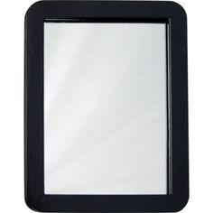 a black framed mirror on a white background with clipping area for text or image