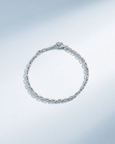 Suzanne Kalan Block-Chain Hollow Medium Bracelet in 18k white gold Everyday White Gold Bracelets With Rectangular Links, White Gold Cable Chain Link Bracelet, White Gold Link Bracelets With Cable Chain Detail, White Gold Link Bracelets With Cable Chain, White Gold Link Bracelet With Cable Chain, Everyday White Gold Chain Bracelet With Rectangular Links, Timeless White Gold Link Bracelet, Formal Chain Link Bracelet With Hook And Links, Minimalist Sterling Silver Bracelet With Rectangular Links