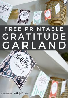 the free printable graduation card garland is hanging from a shelf