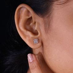 Experience the dazzling brilliance of our Round Lab Grown Diamond Stud Earrings. Expertly set in an elegant rose gold halo setting, these screw back earrings are sustainable, ethical, and exquisitely beautiful. Perfect for adding a touch of sparkle to everyday wear or making a statement at special events. Discover the luxury of lab grown diamonds today. "𝐓𝐨𝐠𝐞𝐭𝐡𝐞𝐫 𝐰𝐞 𝐜𝐚𝐧 𝐦𝐚𝐤𝐞 𝐭𝐡𝐞 𝐰𝐨𝐫𝐥𝐝 𝐚 𝐛𝐞𝐭𝐭𝐞𝐫 𝐩𝐥𝐚𝐜𝐞 𝐟𝐨𝐫 𝐥𝐢𝐯𝐢𝐧𝐠, 𝐥𝐞𝐭’𝐬 𝐠𝐨 𝐰𝐢𝐭𝐡 𝐦𝐢𝐧𝐢𝐧𝐠-𝐟 Fine Jewelry Rose Gold Earrings With Halo Design, Fine Jewelry Rose Gold Halo Diamond Earrings, Rose Gold Diamond Earrings With Halo, Rose Gold Halo Diamond Earrings In Sterling Silver, Rose Gold Sterling Silver Halo Diamond Earrings, Rose Gold Sterling Silver Diamond Earrings With Halo Design, Formal Rose Gold Cluster Earrings With Halo Design, Rose Gold Diamond Halo Earrings, Rose Gold Halo Diamond Earrings